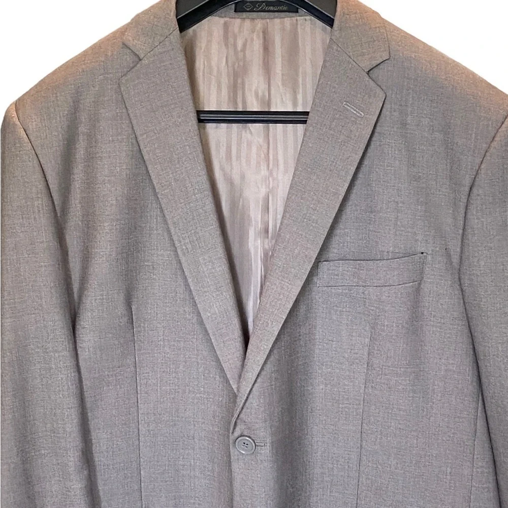 DEMANTIE Italy Men's size 46 long Gray Blazer Jacket Sport coat hand tailored